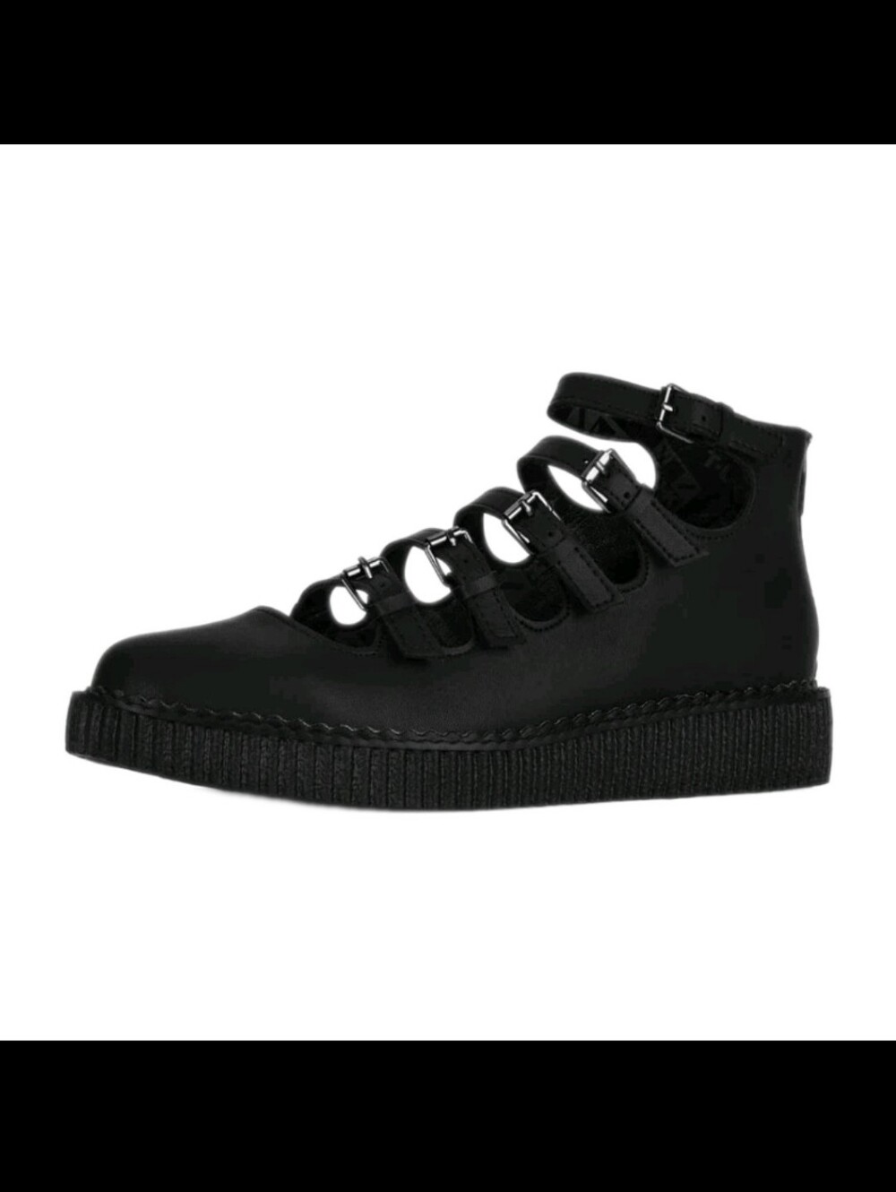 Tuk Womens Black TUKskin™ Multi-Strap Pointed Mary Jane Starement Creeper 6